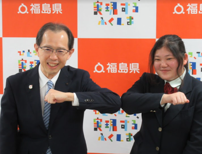 内堀知事と小林さん 内堀知事と小林さん